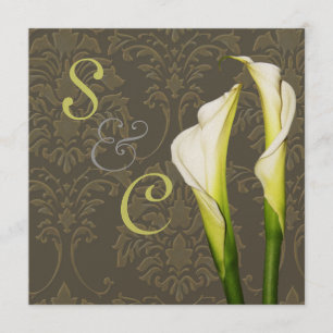 Lírios Calla em Damask, Convites de Casamento