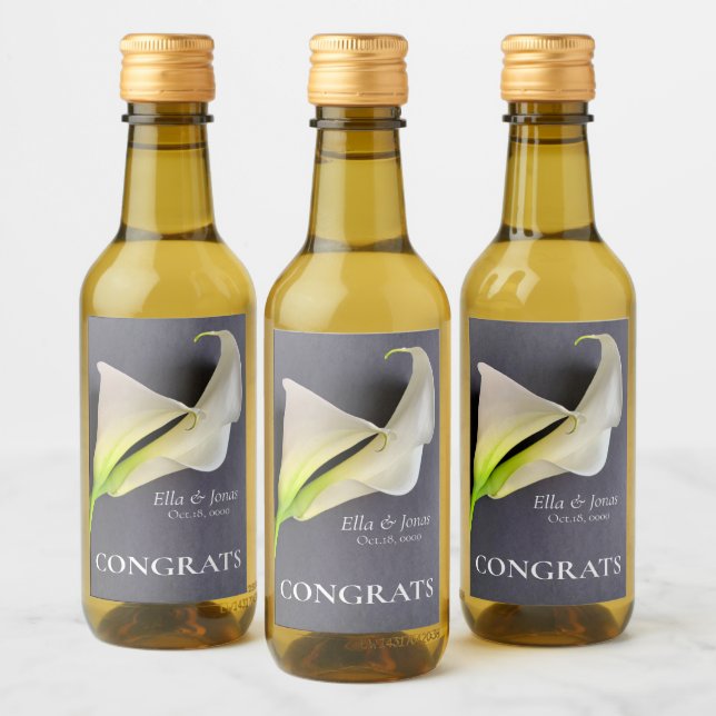 Lírios Calla no casamento da cinza (Garrafas)