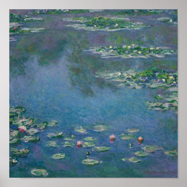 Lírios de água por Claude Monet Fine Art Poster (Frente)