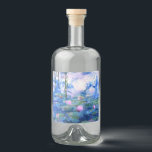 Lírios de Água Rosa Monet<br><div class="desc">Um rótulo de lírios de água cor-de-rosa monet com lindos lírios de água rosa flutuando em um lago azul calmo com almofadas de lírios. Um presente de Monet excelente para fãs do impressionismo e da arte francesa. Inimpressionismo sereno na natureza com lindas flores e paisagem de lagoas cênicas.</div>