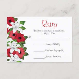 Lírios de Flor Vermelho de Cranberry - RSVP de Cas