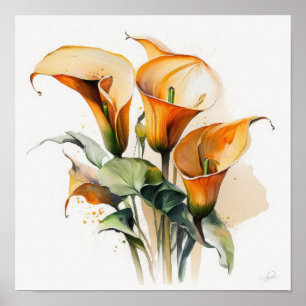 Lirios Laranja de Cala Impressão de Arte de Flor P