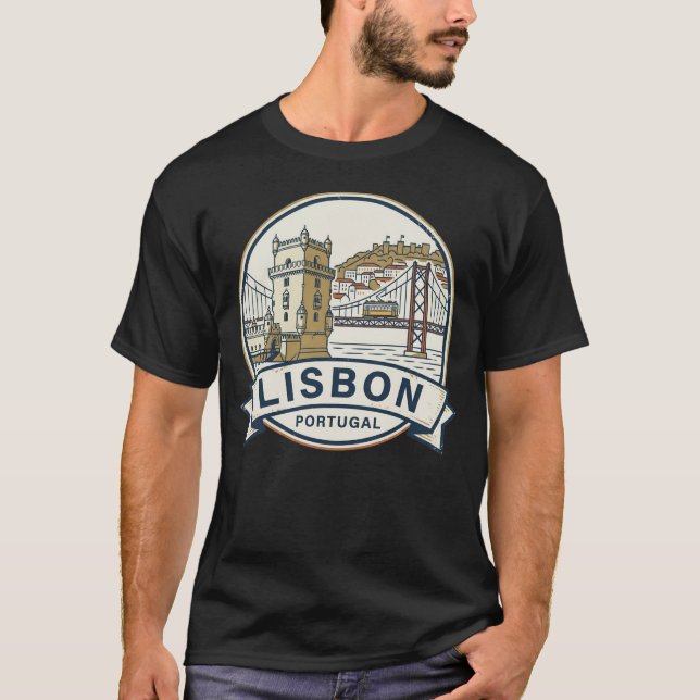 Lisboa, Portugal: Cidade das Sete Colinas T-Shirt (Frente)