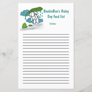 Lista de alimentos BookieBun Rainy Day