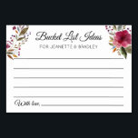 Lista de baldes Ideias Cair Cartões de Casamento d<br><div class="desc">Estas belas cartas de baldes personalizadas serão o perfeito elogio à sua recepção de casamento ou chá/casais. Este design apresenta flores de cor-d-água e espaço para os hóspedes deixarem sua lista de baldes ideias de lugares ou atividades para os recém-casados fazerem em sua vida.</div>