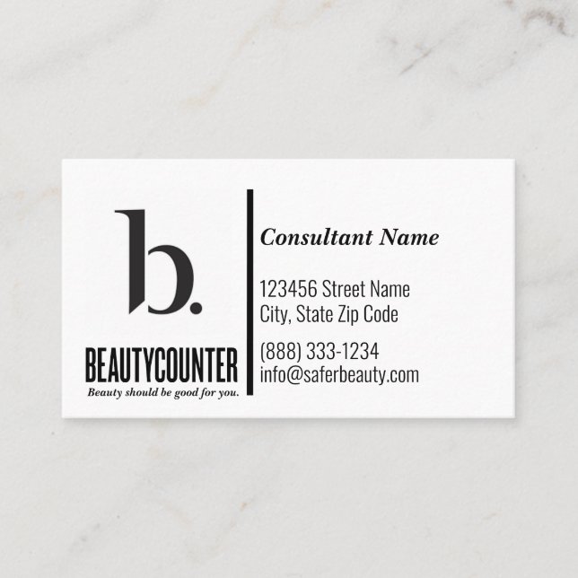 Lista de Cartão de visita de Beautycounter Nunca (Frente)