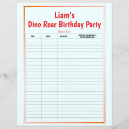 Lista de Convidados da Festa de aniversário Roar D