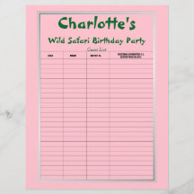 Lista de convidados da Festa de aniversário Wild S