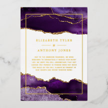 Lista de Convidados de Casamento em Ágata Roxo e D