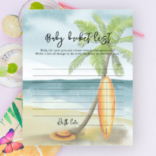 Lista de desejos do bebê - balde de praia em aquar