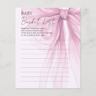 Lista de Desejos do Bebê com Laço Rosa em Aquarela