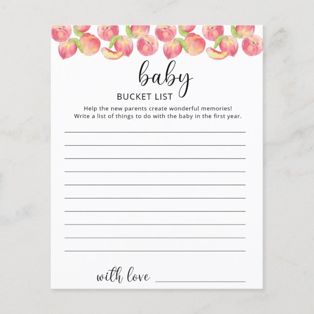 lista de desejos do Peach Baby (Frente)