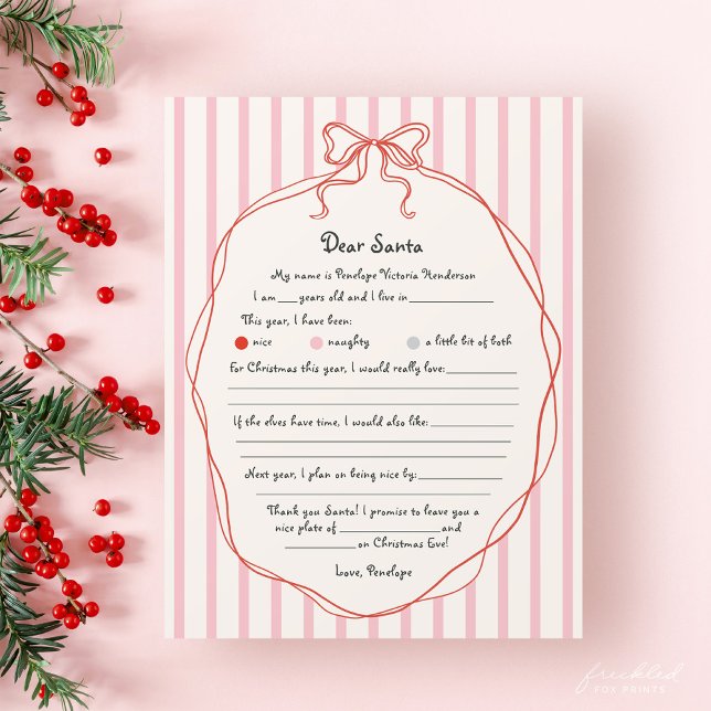 Lista de Desejos Mágicos para Crianças Dear Santa (Whimsical Dear Santa Letter for Kids)