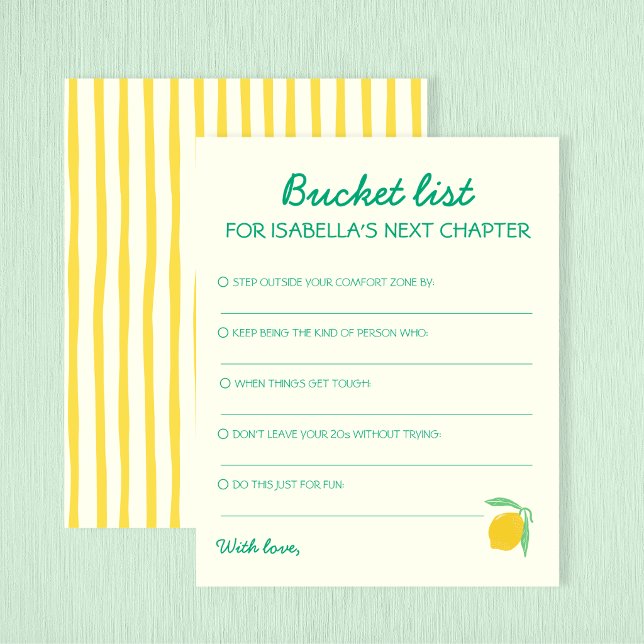 Lista de Desejos Próximo Capítulo Conselho Graduaç (Bucket List Next Chapter Advice Lemon Graduation)