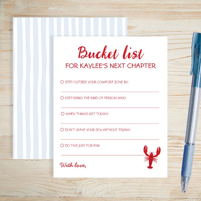 Lista de Desejos Próximo Capítulo Lagostim Graduaç (Bucket List Next Chapter Crawfish Graduation)