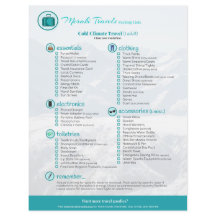 Lista de Embalagem: Viagem de Clima Frio (1 Adulto