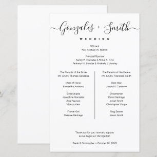 Lista de festa de casamento preto e branco Simples