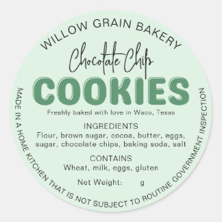 Lista de Ingredientes Adesivo Biscoito Casa Verde 