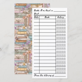 Lista de Leitura de Livros Tracker Cartão Plano