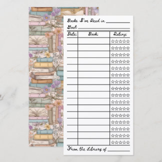 Lista de Leitura de Livros Tracker Cartão Plano