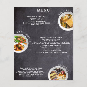 Lista de Menu de Restaurante de Quadro Negro Minim