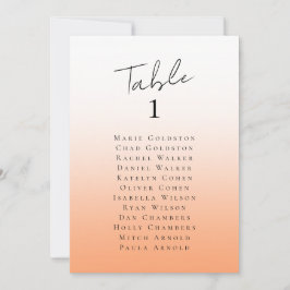 Lista de Mesas do Gráfico de Casamento de Pêssego