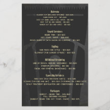 Lista de Preços de Barbearia Menu de Serviços