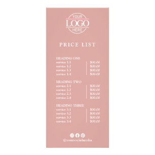 Lista de Preços de Menu com Logo Profissional Eleg