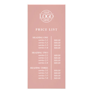 Lista de Preços de Menu com Logotipo Empresarial R