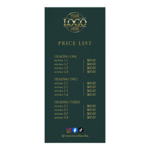 Lista de Preços de Menu de Logo Elegante Moderno