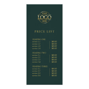 Lista de Preços de Menu de Logo Profissional Simpl