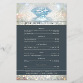 Lista de Preços de Reparo de Joias Folheto de Diam