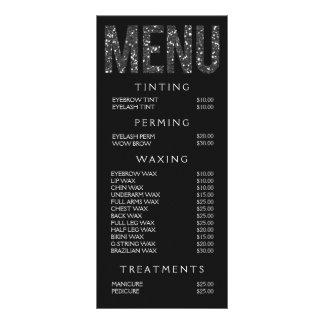 Lista de Preços do Menu Beauticista do Salão de Ca