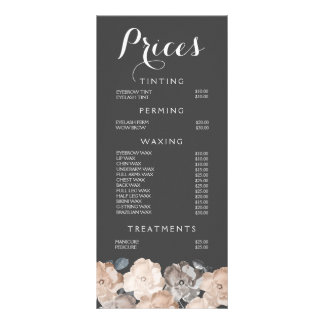 Lista de Preços do Menu Beauty Salon Beautician