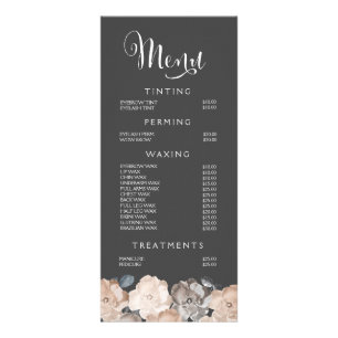 Lista de Preços do Menu Beauty Salon Beautician