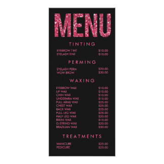 Lista de Preços do Menu Beauty Salon Beauticitic