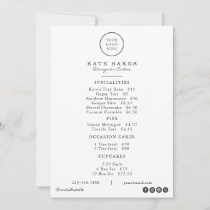 Lista de Preços do Menu de Backup do Café com Rest