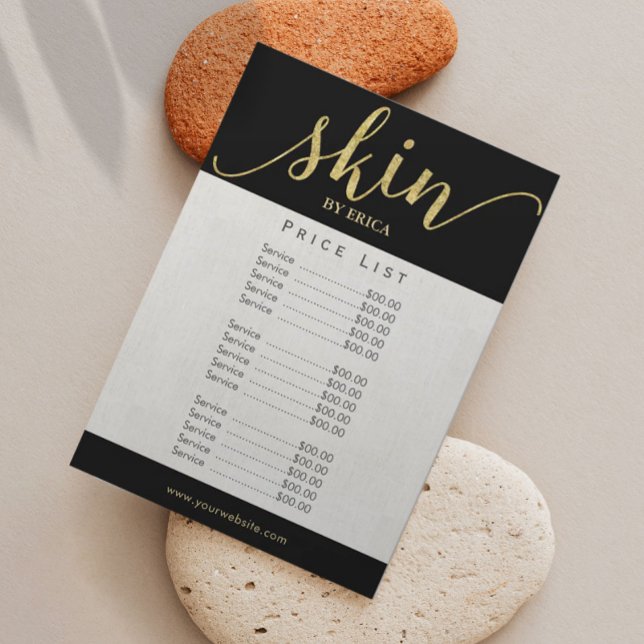 Lista de Preços Elegante de Esteticista de Spa de  (Criador carregado)