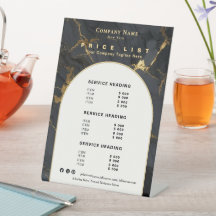 Lista de Preços Luxuosa em Mármore de Ágata Dourad