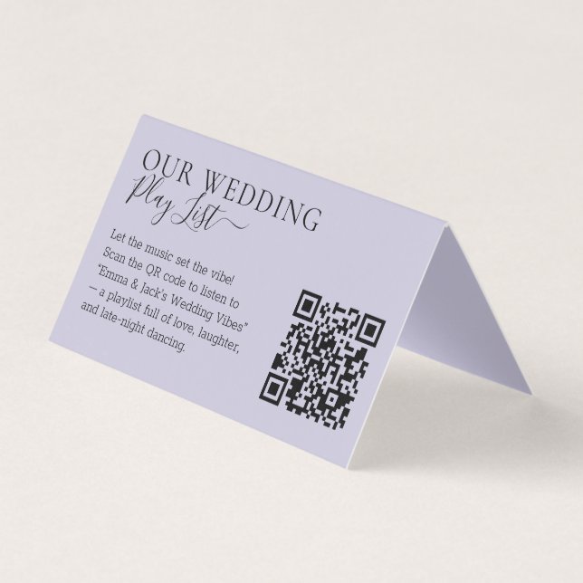 Lista de Reprodução Código QR Lavanda Lilás Casame (Frente)