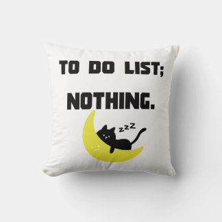 "LISTA DE TAREFAS: NADA" Almofada - Gato Preguiços