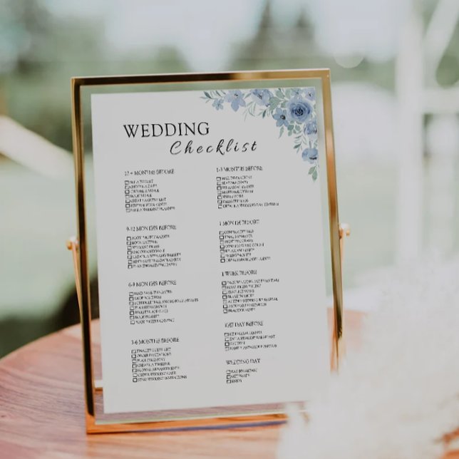 Lista de verificação de casamento azul de 12 meses (12 Month Blue Wedding Checklist)