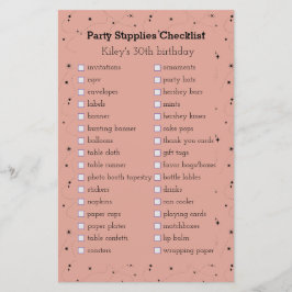 lista de verificação de fontes de festa de anivers