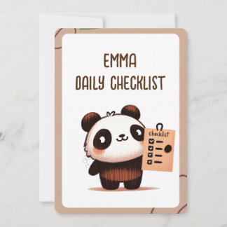 lista de verificação diária do petite Panda person