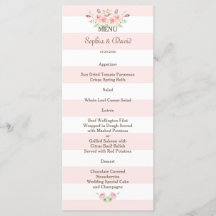 Lista Rosa Flores de Água Flores de Aquarela Menu 
