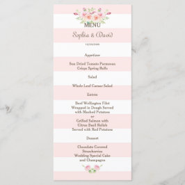 Lista Rosa Flores de Água Flores de Aquarela Menu