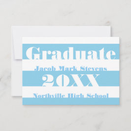 Listra Azul e Branco - Anúncio de Formatura 3x5