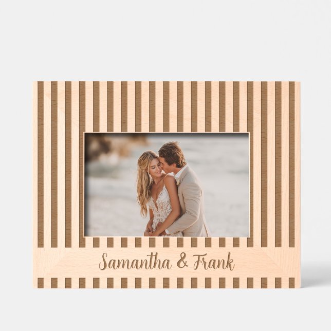 Listra com Casamento de Letra (Stripe with Script Wedding Engraved Frames)