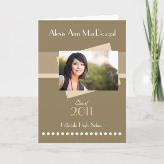 Listra corajosa convite dobrado da graduação (tan)