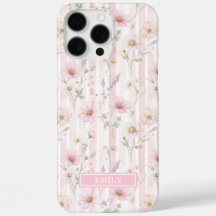 Listra de Flor Silvestre Rosa Monogramada